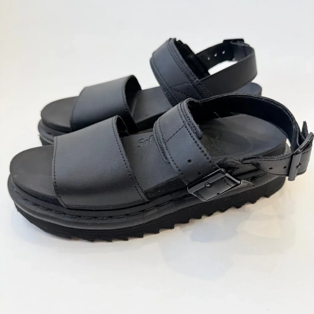Dr. Martens Blaire Hydro Leather Platform Sandals Women’s Size 7 Black - Picture 3 of 10